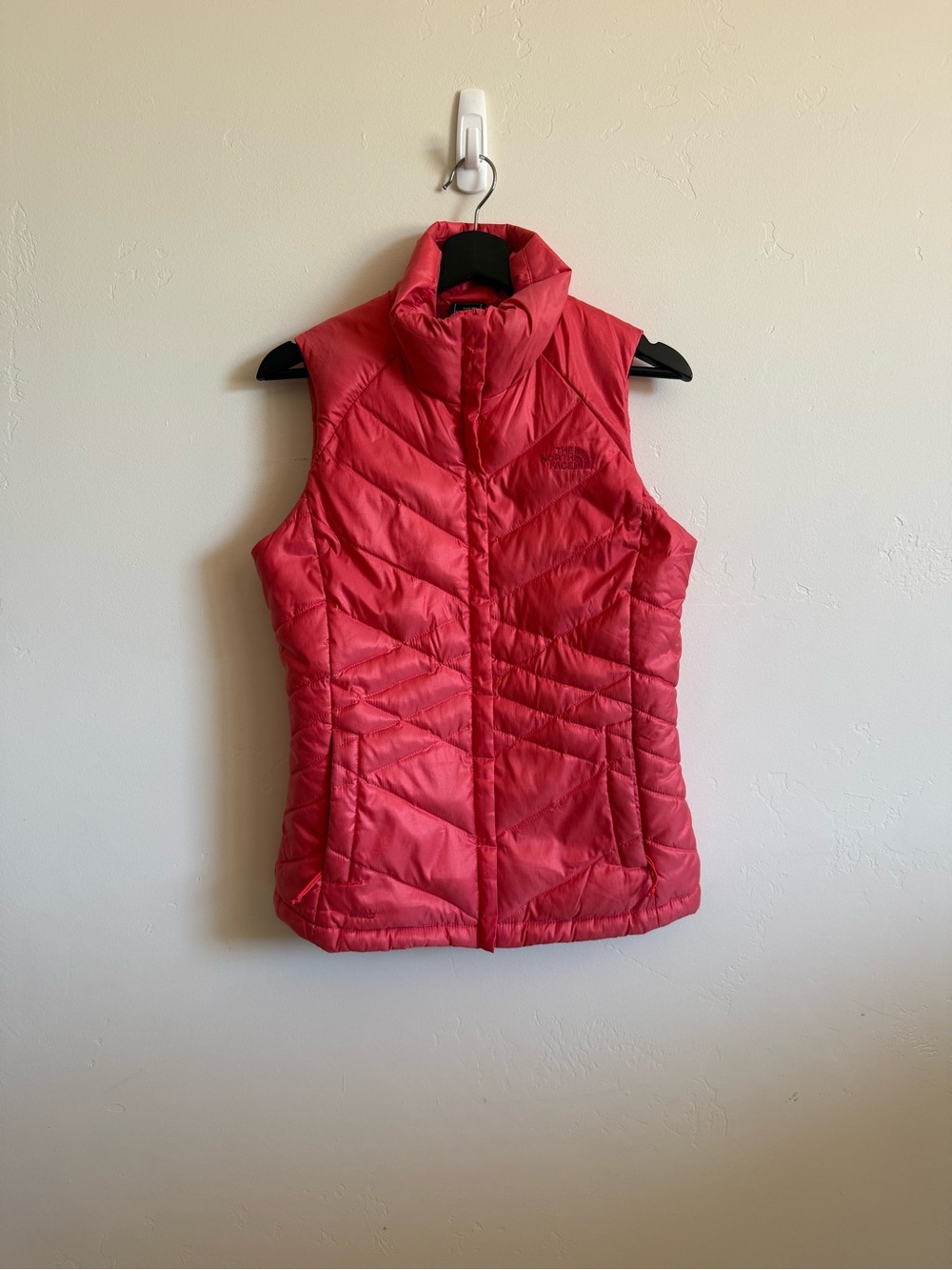 The North Face 550 Fill Down Vest Pink Metallic Women’s Small Puffer Zip